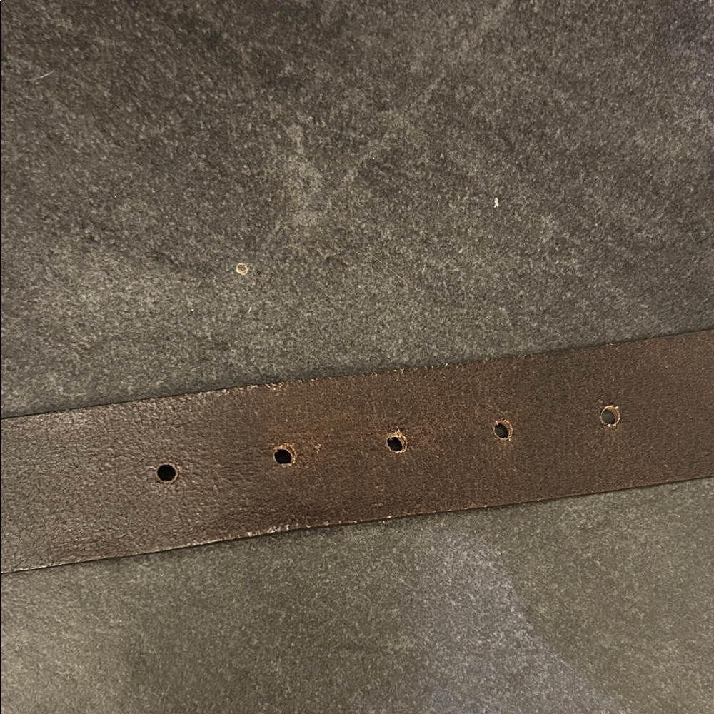 ๐ 2/$18 Eddie Bauer Brown Leather Belt with Brass-tone Horseshoe Buckle 41 in - Picture 6 of 6